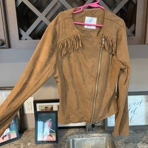 Girls Brown suede jacket